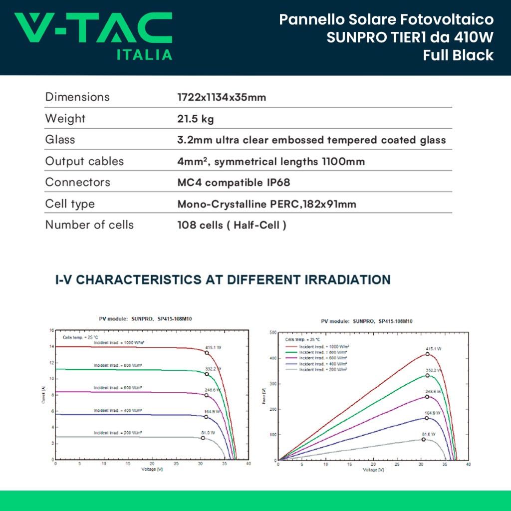 V Tac Italia Kit Fotovoltaico Monofase Kw Con Inverter Ibrido