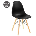 Compra Muvip Confezione da 2 sedie di design D100 - Nero Muvip Confezione da 2 sedie di design D100 - Nero