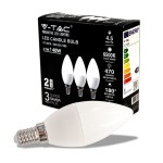 Compra V-TAC Lampadina LED E14 4,5W Candela 6500K (Box 3 ... V-TAC Lampadina LED E14 4,5W Candela 6500K (Box 3 ...