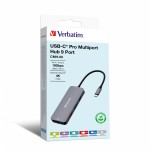 Compra Verbatim Usb C Pro Multiporte Hub 9 In 1 Hdmi 4K Verbatim Usb C Pro Multiporte Hub 9 In 1 Hdmi 4K