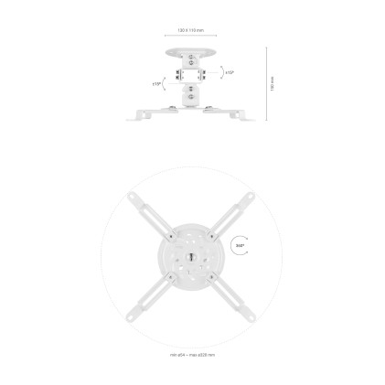 AISENS CP03TSR-129 supporto per proiettore Soffitto Bianco -  Videoproiettori - Esseshop - Il tuo Partner in Informatica, PC e Networking