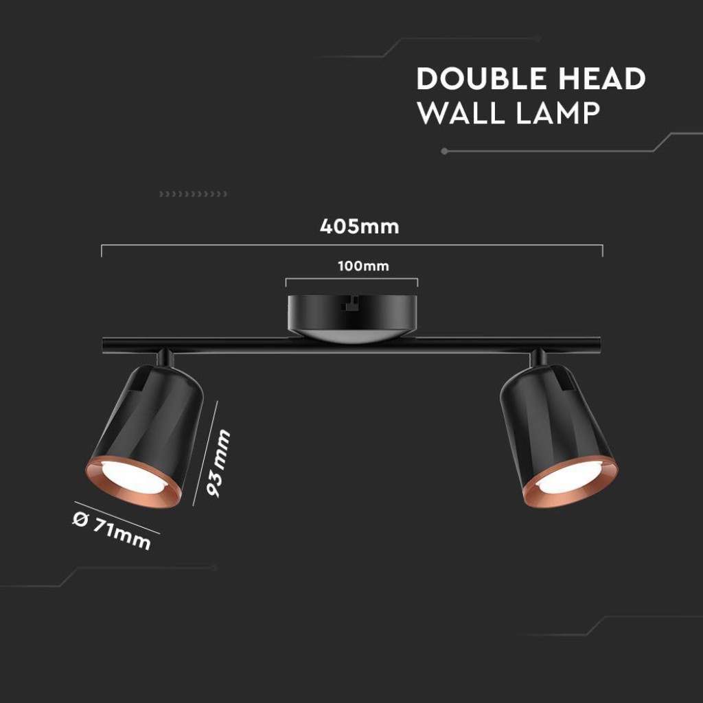 Faretto Led Da Muro 5w Con Testa Orientabile Colore Bianco 4000k Ip20