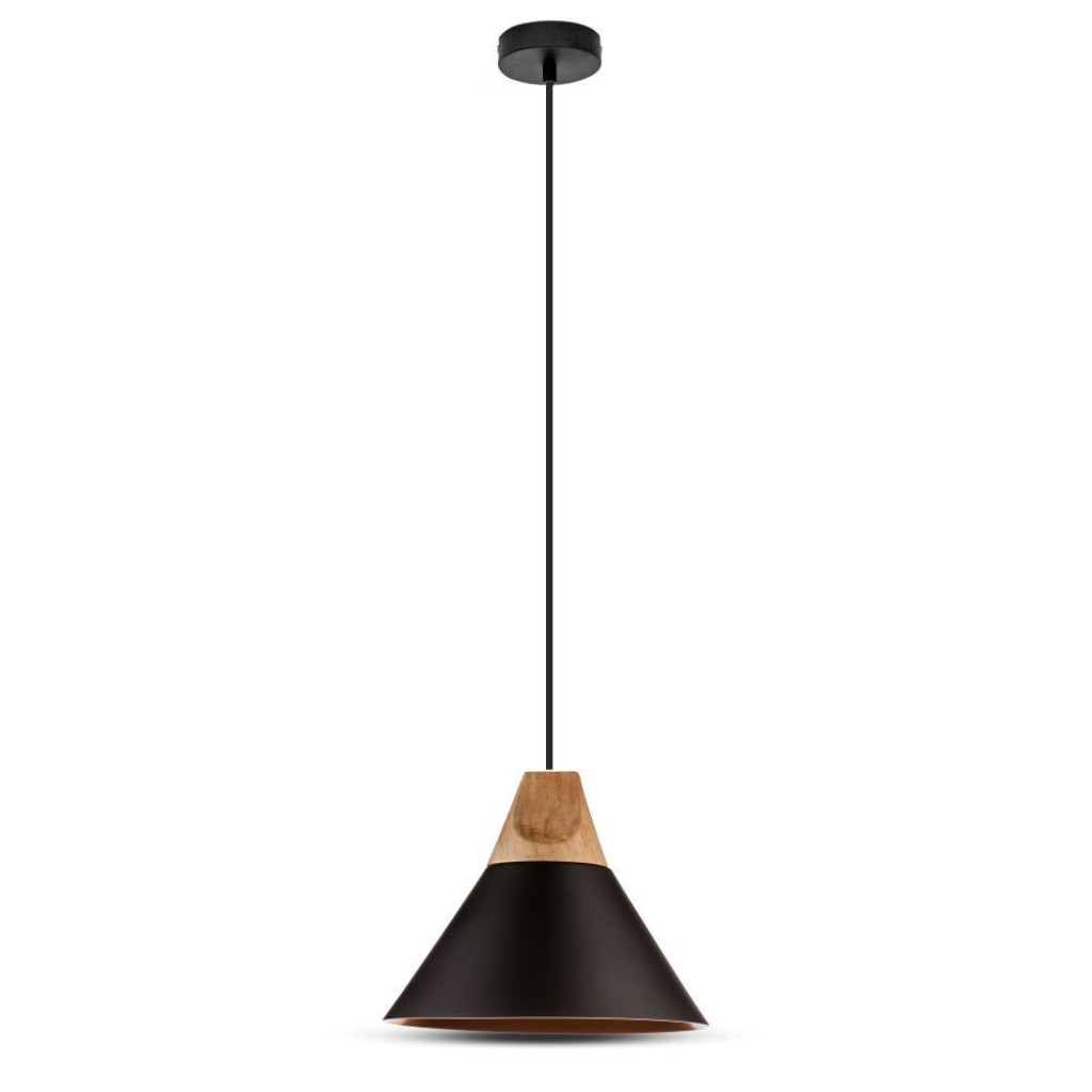 Lampadario con Portalampada E27 Vintage in Alluminio Nero