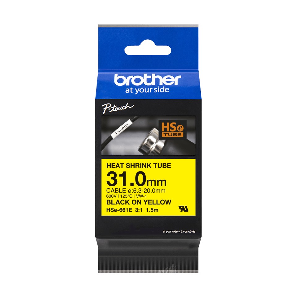 ORIGINALE Brother Nastro Nero su giallo HSe-661E - Nastri / Etichette /  Timbri - Esseshop - Il tuo Partner in Informatica, PC e Networking