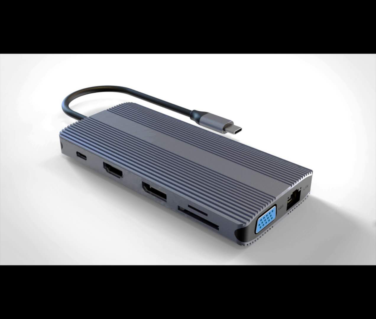 Dock station HUB multifunzione USB 3.0 lettore schede SD microSD CF+2x porte USB 